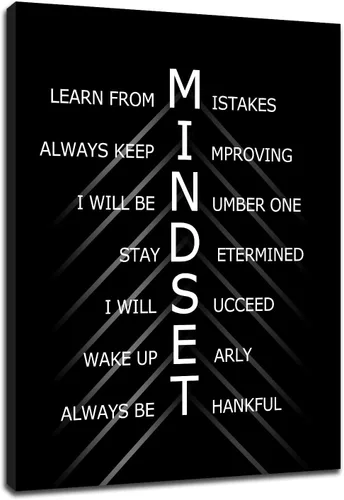 Miniatura 44 de Motivational Wall Art 1% Better Every Day Quote Framed Canvas Poster Inspirational Wall Decor for Office Gym Study Room Small Size Growth Mindset