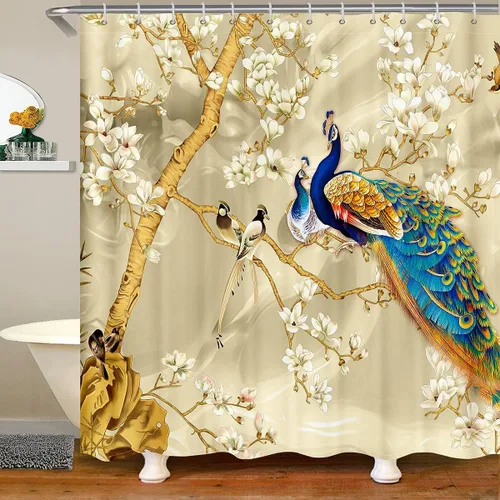 Miniatura 11 de Feelyou Accesorios impermeables de baño de cereza roja con 12 ganchos, cortina de ducha de frutas de dibujos animados para niñas, mujeres y niños