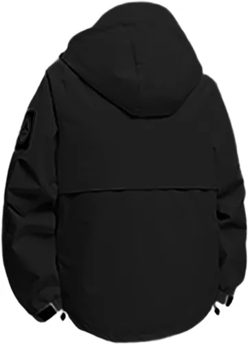 Miniatura 2 de Chaqueta de esquí impermeable para hombre, resistente al viento, abrigo de invierno con forro polar con capucha para escalar y romper el viento