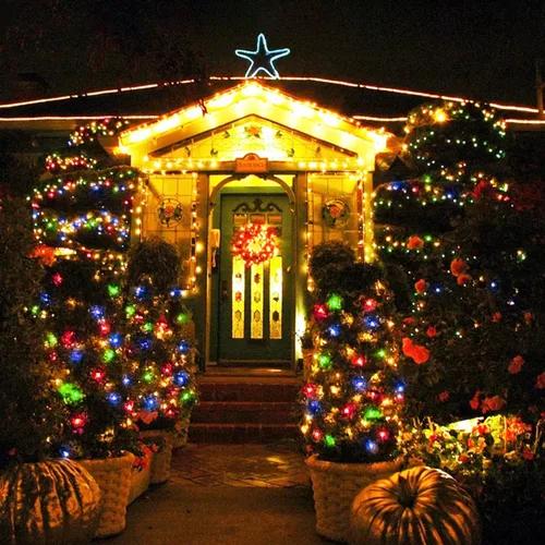 Miniatura 3 de JMEXSUSS Guirnalda de 250 luces LED que cambian de color, 11 modos, luces cálidas y multicolor para árbol de Navidad con luces de Navidad remotas al