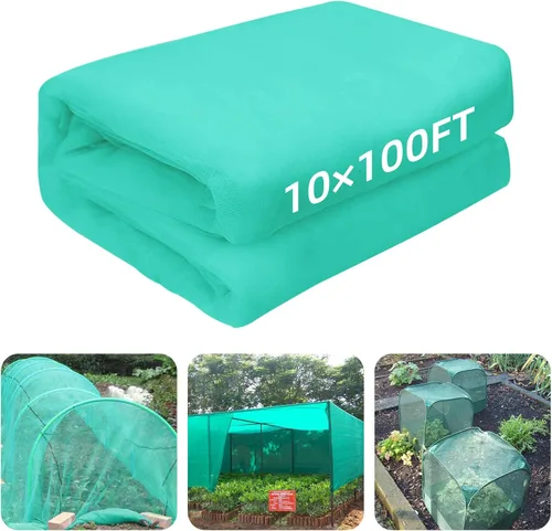 Miniatura 8 de Red de malla de jardín de 10 x 65 pies, protección de malla ultra fina, cubierta de hilera de invernadero, red de barrera para verduras, frutas