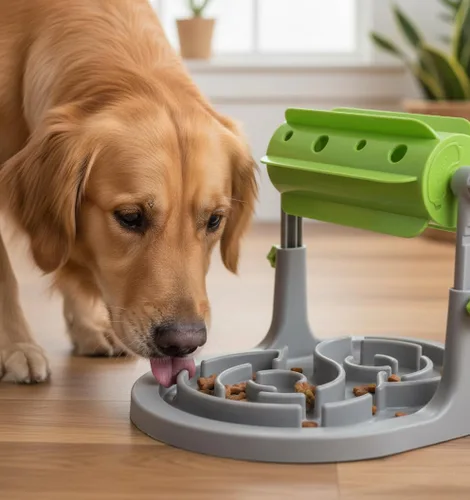 Miniatura 4 de Rompecabezas interactivo para perro y gato - Juguetes de comida con dispensador de golosinas para combatir el aburrimiento - Alimentador lento
