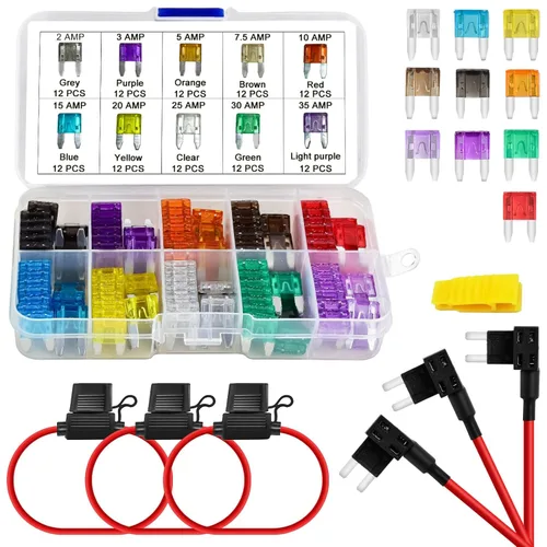 Miniatura 17 de MuHize Micro2 - Kit de grifos de fusibles – Paquete de 35 con fusibles de hoja de 5A a 30 A para automóvil, camión, SUV, RV 2 grifos Add-A-Circuit