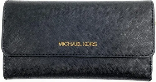 Miniatura 2 de Michael Kors Jet Set - Cartera triple grande de viaje para mujer (negrodorado), NegroOro, Cartera