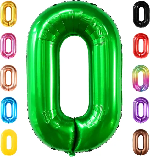 Miniatura 73 de Globo gigante plateado del número 0 de 40 pulgadas – Globo Mylar del número 0 Globo plateado 0 para decoraciones de fiesta Globo plateado