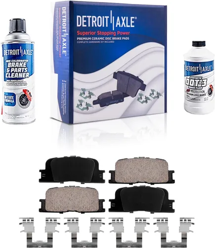 Miniatura 20 de Detroit Axle - Kit de freno trasero para Chrysler Town & Country Dodge Grand Caravan VW Routan, repuesto de pastillas de freno de cerámica