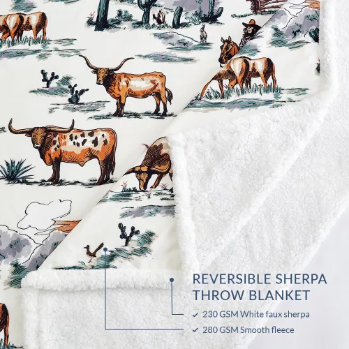 Miniatura 3 de Indigo Hill by HiEnd Accents Acadia - Manta de sherpa con estampado de pinos bosques, naturaleza, bosque, montaña, manta occidental para acampar al
