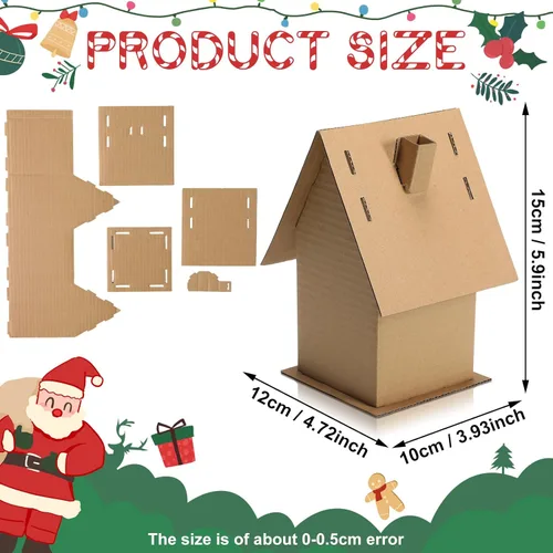 Miniatura 2 de Cholemy 12 piezas de cartón para casa de jengibre de Navidad, manualidades a granel, hacer un cartón de jengibre, manualidades navideñas