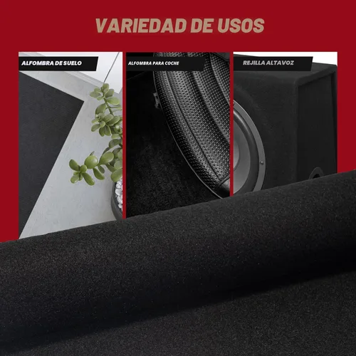 Miniatura 6 de Bbox Alfombra Negra No Tejida Longitud: 72 pulgadas (6 pies), Ancho: 43 pulgadas (3 pies 7 pulgadas) para alfombra de caja de subwoofer de Negro