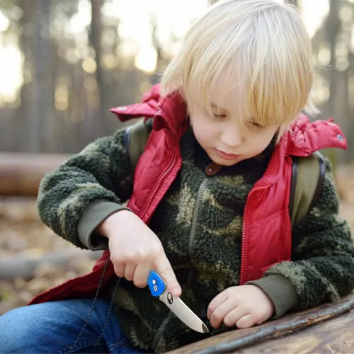 Miniatura 6 de Cuchillo de bolsillo para niños con clip y punta redondeada segura para el primer cuchillo de niño, cuchillos plegables de iniciación para niños