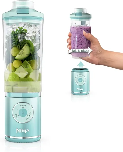 Miniatura 13 de Ninja Blast Max, Licuadora portátil + Twist & Go, licuadora personal Ninja, para batidos, mezclar, triturar hielo, 3 programas, sin cable, Crema