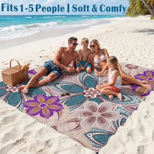 Miniatura 93 de Famstar Beach Blanket Oversized Extra Large 78"X81"/10'X9',Waterproof Sandproof Beach Blanket 2-8 Adults Lightweight Durable for Travel Camping