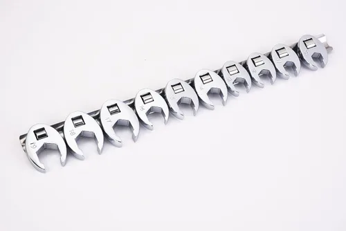 Miniatura 2 de FLZOSPER Llave de tuerca fraccionaria métrica de 3/8 pulgadas, llave de trinquete totalmente pulida, llave de pie de cuervo de extremo abierto