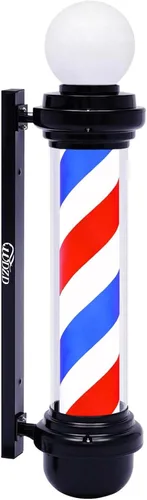 Miniatura 6 de Luz de poste de barbero de 27 pulgadas rojo blanco y azul