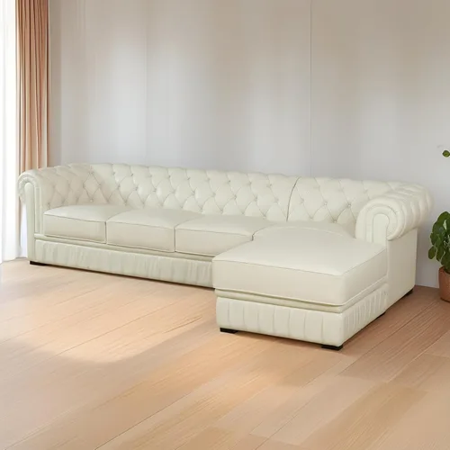 Miniatura 8 de Sofá seccional en forma de L, conjunto de sofás de Cuero, sofá grande de piel de vaca con sillón reclinable a la izquierda, adecuado para oficina
