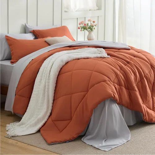 Miniatura 19 de Bedsure Juego de edredón tamaño King – Ropa de cama reversible de 7 piezas verde bosque, juego de cama tamaño King para todas las estaciones, cama