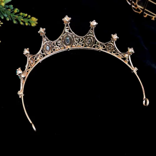Miniatura 3 de Beaupretty Tiaras y corona para mujer con diamantes de imitación para boda, diadema de novia, disfraz de Halloween, color rojo, 1 recuento