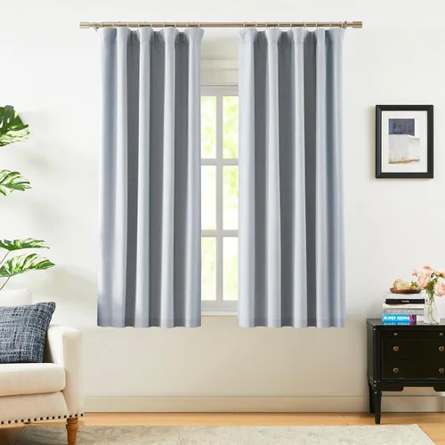 Miniatura 34 de Vision Home Cortinas opacas de color azul cambray de 63 pulgadas para dormitorio, aislamiento térmico, oscurecimiento de la habitación, juego