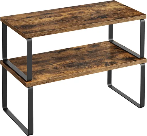 Miniatura 15 de SONGMICS Estante Organizador de Gabinete, Juego de 2 Estantes de Encimera de Cocina, Almacenamiento de Cocina, Estante de Especias, Apilable