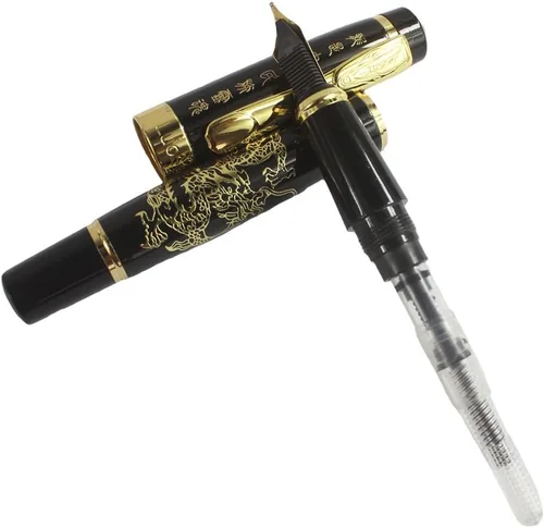 Miniatura 5 de Gullor 818 Fountian Pen con clip dorado - Negro