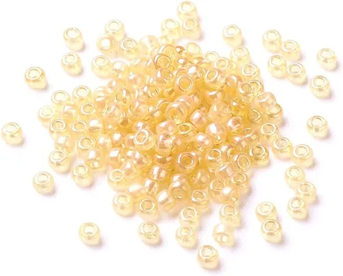 Miniatura 10 de Craftdady 12/0 Cuentas de semillas de vidrio 0.079x0.059 in transparente lustered redondo suelto pony granos Goldenrod Acerca de 3000 piezas