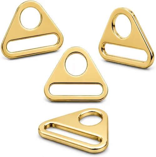 Miniatura 10 de CRAFTMEMORE 4 piezas de ajuste de anillos triangulares hebilla de ajuste de anillos en D para bolsa de coser correa correas SC84, plomizo