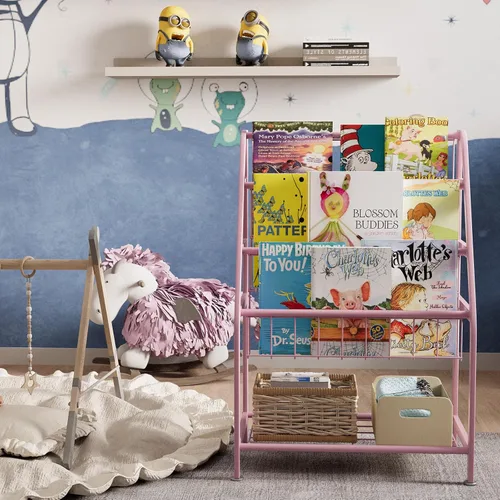 Miniatura 6 de aboxoo - Estantería para niños, pequeña, independiente, para habitación de niños, de 18 pulgadas, estante de metal, organizador de juguetes, estante