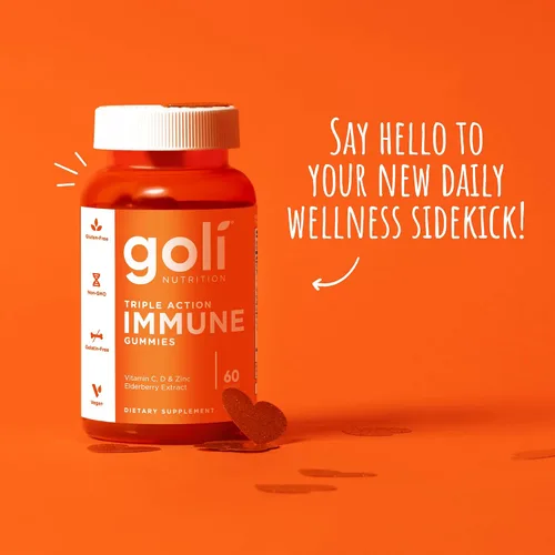 Miniatura 2 de Goli Gomitas de vitaminas inmunológicas, 60 unidades, saúco, vitamina C, D y zinc, veganas, sin OMG, sin gluten y sin gelatina, paquete de 1