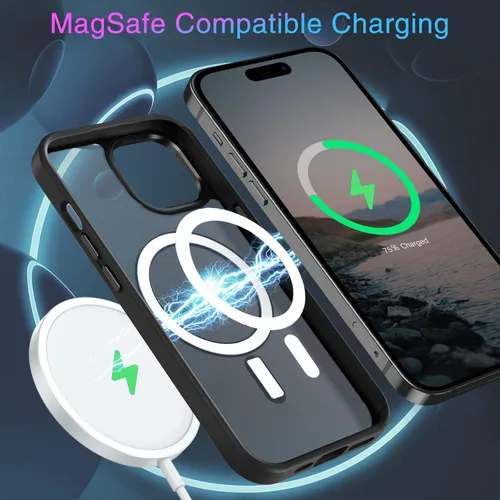 Miniatura 3 de BENTOBEN Compatible con iPhone 15 Plus, Funda de teléfono magnética translúcida mate delgada a prueba de golpes [Compatible con MagSafe] Funda