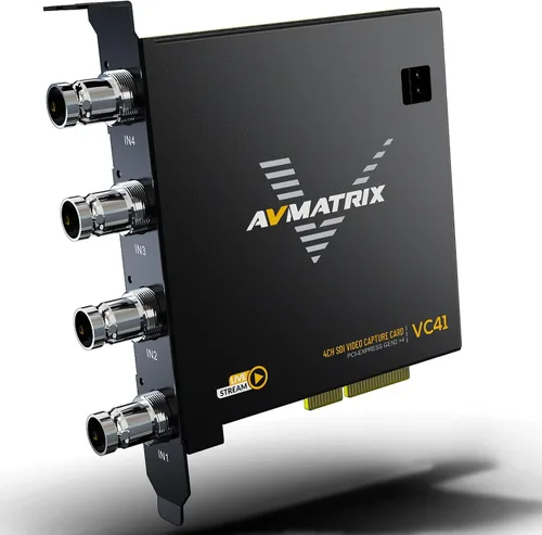 AVMATRIX Tarjeta de captura PCIE para PC, 4CH SDI con latencia ultra baja 1080P60 para transmisión en vivo multicanal, videoconferencia, educación