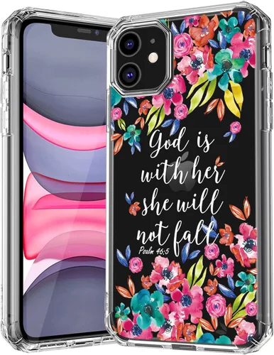Miniatura 23 de Funda para iPhone 11 Bible Verses Series – Bonita Biblia Versos, citas, flores, diseños florales, inspiradoras, niñas y mujeres, suave protector