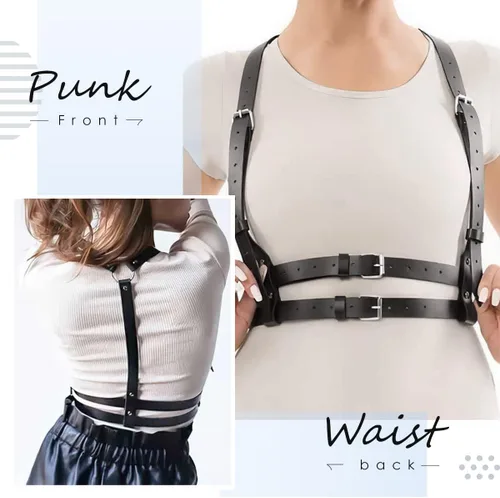 Miniatura 3 de Punk Waist Leather Chain Belt Harness Strappy Adjustable Body Accessories
