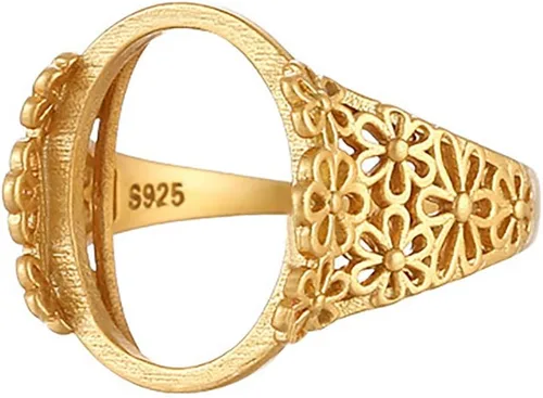 Miniatura 8 de Base de anillo en blanco ajustable de plata de ley 925 maciza para cabujones ovalados, camafeo de bricolaje, suministros para hacer joyas