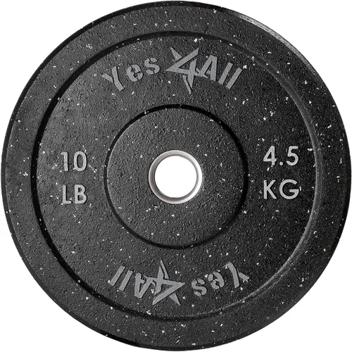 Miniatura 12 de Yes4All Placa de parachoques de 2 pulgadas, placa olímpica de goma con cubo de acero para levantamiento de pesas, entrenamiento de fuerza