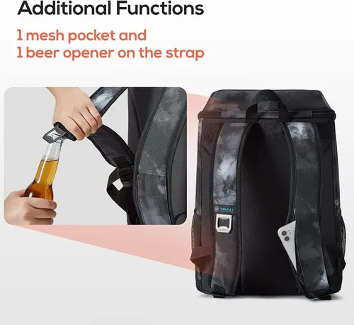 Miniatura 5 de TOURIT - Mochila de hielera térmica ligera a prueba de fugas para 30 latas, para hombres y mujeres 01-teñido negro