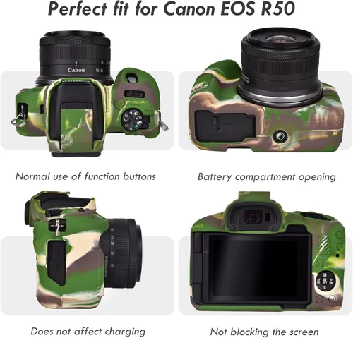 Miniatura 3 de Rieibi EOSR50 EOS R50 Funda protectora de silicona suave para cámara Canon EOS R50 EOSR50 Vlogging, ligera EOS R50 Funda para cámara de cámara Grip