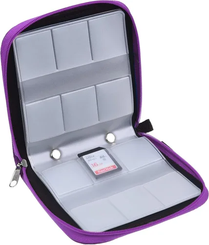 Miniatura 7 de Estuche transportador de tarjeta de memoria – apto para tarjetas SDHC y SD – 8 folios y 22 ranuras – ECO-FUSED paño de limpieza de microfibra Verde