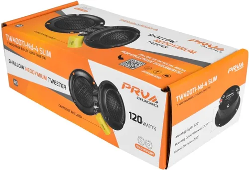 Miniatura 7 de PRV Audio Bullet Super Tweeters Neodimio, tweeter PRV de 3 pulgadas, negro TW400Ti-Nd-4, delgado, 240 vatios, 4 ohmios, fácil de montar, reemplazo