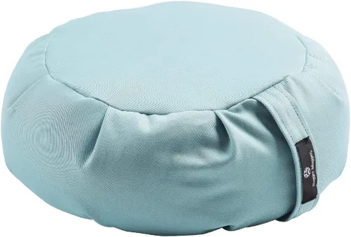 Miniatura 11 de Hugger Mugger Cojín de meditación Zafu - Soporte para sentarse con patas cruzadas, relleno de trigo sarraceno, tela duradera, mango cómodo, hecho a