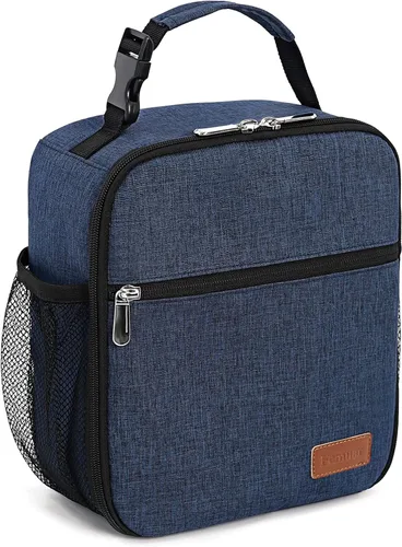 Miniatura 15 de Femuar Bolsa de almuerzo para hombres, mujeres y adultos, pequeña para oficina, trabajo, picnic, bolsa de almuerzo portátil reutilizable, color negro