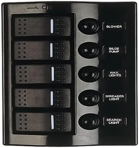 Sea Dog 425800-1 Wave Rocker Switch Panel con 5 interruptores