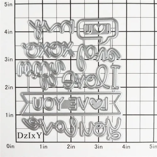 Miniatura 2 de DzIxY Troqueles de corte de metal con texto en inglés "I Love You" para hacer tarjetas, troquelados, troquelados, plantillas para máquina de álbumes