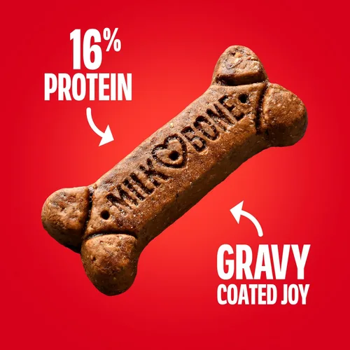 Miniatura 4 de Milk-Bone Gravy Bones - Golosinas para perros con 4 sabrosos sabores de carne recubiertos en salsa, 7 libras