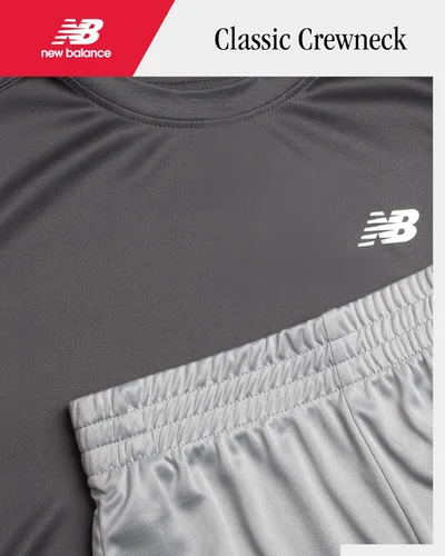 Miniatura 3 de New Balance Conjunto de pantalones cortos activos para niños, camiseta de manga corta de 4 piezas y pantalones cortos de gimnasio (8-20)
