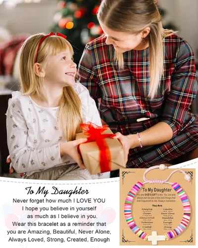 Miniatura 56 de Regalos navideños para niños, niñas adolescentes, mujeres, linda pulsera de cruz para niñas, regalos de Navidad cristianos para mujeres, ideas