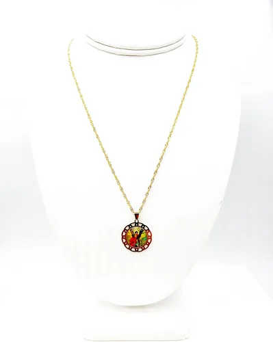 Miniatura 7 de SIFRIMANIA Medalla Religiosa Católica Chapada en Oro con Cadena Espiral para Niños y Mujeres