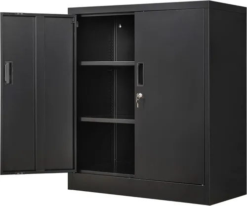 Miniatura 12 de Wanfu Gabinete de almacenamiento de metal, 36 pulgadas de alto x 28 pulgadas de ancho x 16 pulgadas de profundidad con 1 cajón y estante ajustable