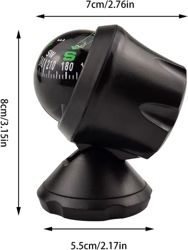 Miniatura 3 de Negro ajustable bola visión nocturna brújula barco Dash Mount, coche ajustable para coche, barco marino