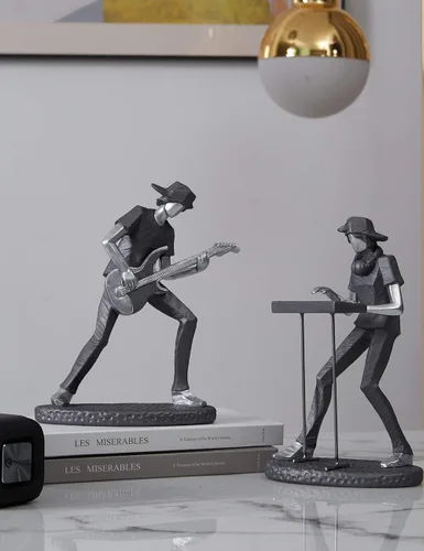Miniatura 4 de HAUCOZE Estatua de músico, estatua musical, regalo, decoración del hogar, centro de mesa, escultura para piano estudio, dormitorio, poliresina, 10