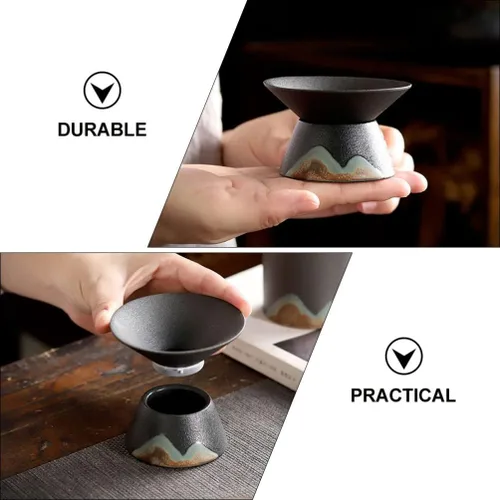 Miniatura 7 de ULTNICE Accesorio de filtro de té de cerámica con colador de malla fina para el hogar y la habitación, diseño compacto de 3 x 3 x 1.77 pulgadas